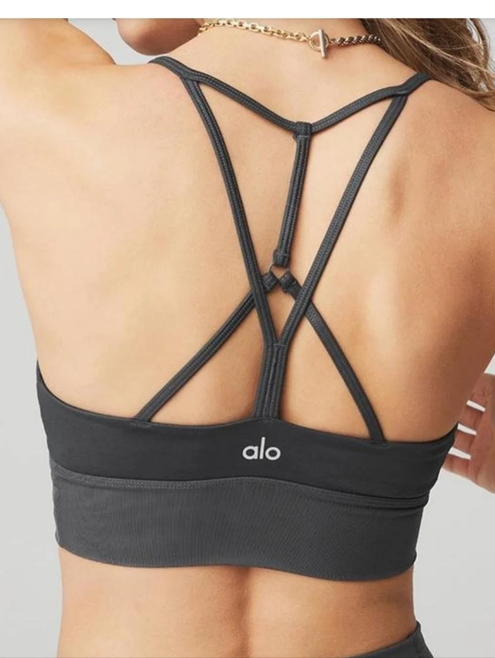 ALO Yoga Lavish Bra Heathered Charcoal
